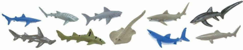 Safari speelfigurenset Sharks junior 10 delig - Multicolor