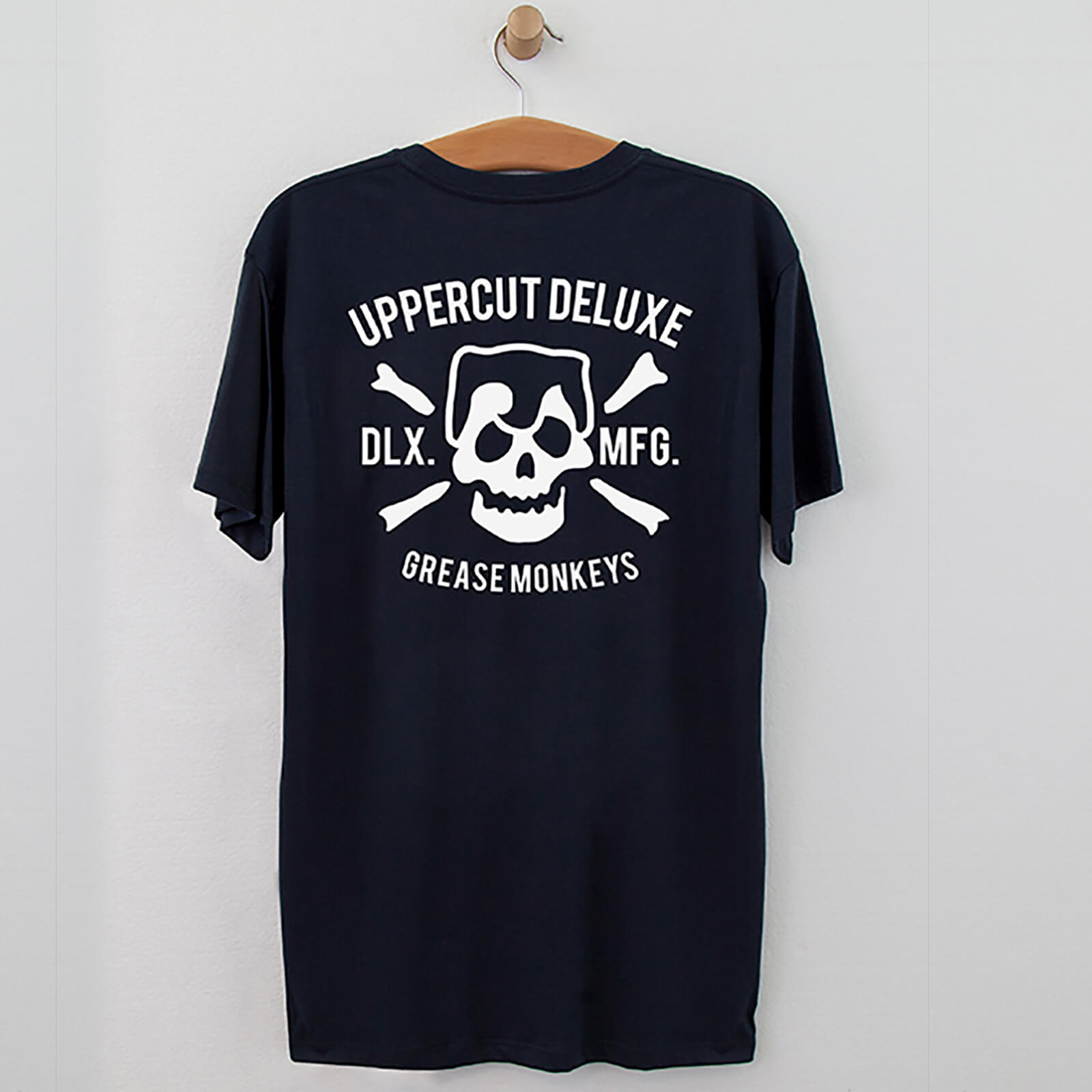 Uppercut Deluxe Uppercut Grease Monkey Lives T-Shirt - Navy/White Print - S