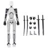 Murezima Actionfigurmodell kit, Actionfigurer med armar 3D-utskriven Actionfigurmodell Mekanisk Poseable Figur Diy 5.4Inch Dekorativ Actionfigurkropp för bordshylla Action,Svart