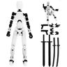 Hryx T13 Actionfigur, T13 Actionfigur, Actionfigurer Med Flera Leder, 3D-utskrift Rörliga Figurer, Robot Actionfigur 13, Robot Actionfigur,White