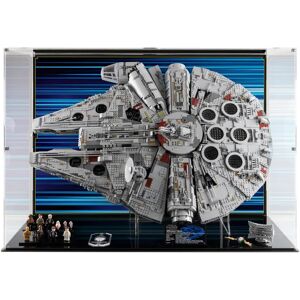 Wicked Brick Display Case for LEGO® Star Wars™ UCS Millennium Falcon (75192 & 10179) - Display case for 10179 / Background 2 (Blue Horizontal) with display stand