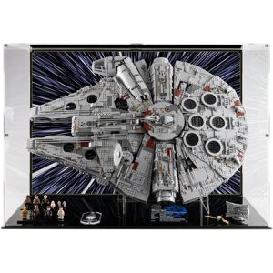 Wicked Brick Display Case for LEGO® Star Wars™ UCS Millennium Falcon (75192 & 10179) - Display case for 75192 / Background 4 (Light Speed) with display stand