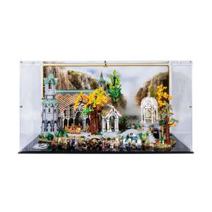 Display Case For LEGO® Icons: Lord Of The Rings Rivendell™   LEGO Display Case with Bespoke Background Design   Wicked Brick