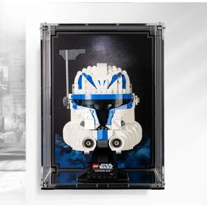 Wicked Brick Wall Mounted Display case for LEGO® Star Wars Captain Rex Helmet (75349) - Wall mounted display case with Blue printed background