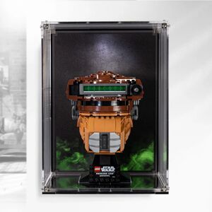 Wicked Brick Wall Mounted Display case for LEGO® Star Wars Princess Leia Boushh Helmet (75351) - Wall mounted display case with Green printed background