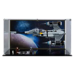 Wicked Brick Display case for LEGO® Star Wars The Mandalorian's N-1 Starfighter™ (75325) - With stand / Display case with background design 2 (Space)
