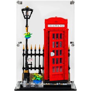 Wicked Brick Display Case for LEGO® Ideas Red London Telephone Box (21347) - Clear Background