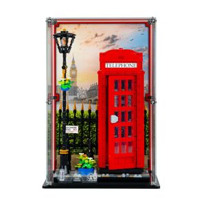 Wicked Brick Display Case for LEGO® Ideas Red London Telephone Box (21347) - Printed Background