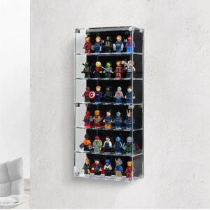 Wicked Brick Wall Mounted Tiered Display Cases for LEGO® Minifigures - 5 Minifigures Wide