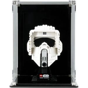 Display Case For LEGO® Star Wars™ Scout Trooper Helmet   Display Case With Black Back Plate   Choice Of Different Backgrounds   Wicked Brick