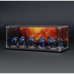 Wicked Brick Display Case for Warhammer Squad with Charred Citadel Background - Medium / Standard / Standard