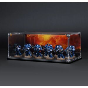 Wicked Brick Display Case for Warhammer Squad with Charred Citadel Background - Medium / Standard / Deep