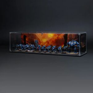 Wicked Brick Display Case for Warhammer Army with Charred Citadel Background - Medium / Standard / Standard