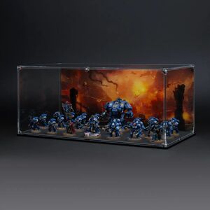 Wicked Brick Display Case for Warhammer Army with Charred Citadel Background - Small / Tall / Deep