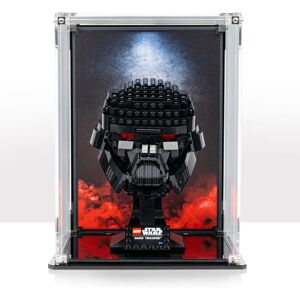 Wicked Brick Display Case for LEGO® Dark Trooper™ Helmet (75343) - Display case with Red printed background