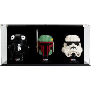 Wicked Brick Display case for three LEGO® Helmets - Black background