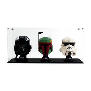 Wicked Brick Display case for three LEGO® Helmets - Clear background