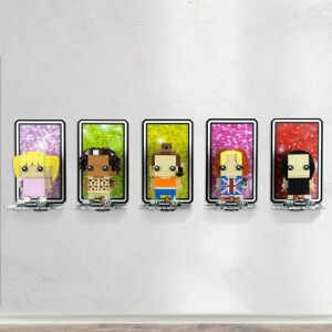 Wicked Brick Wall Mounted Display for LEGO® Brickheadz Spice Girls Tribute (40548) - Wall mounted display with background design 2 (Block colours)