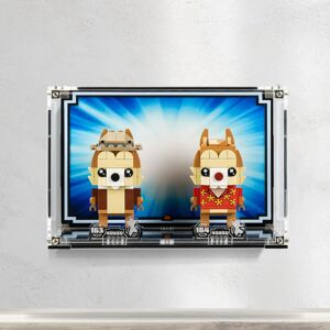 Wicked Brick Wall Mounted Display Case for LEGO® Brickheadz Chip & Dale (40550) - Wall mounted display case with background design