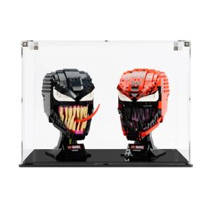 Wicked Brick Dual Display Case for LEGO® Marvel: Spider-Man Venom (76187) & Carnage (76199) Helmets - Display Case with Clear Back Plate