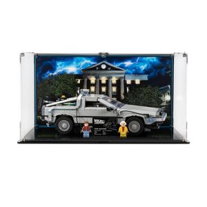 Wicked Brick Display Case for LEGO® Back to the Future Time Machine (10300) - Display case (film 1) - with background (Clock Tower)