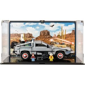 Wicked Brick Display Case for LEGO® Back to the Future Time Machine (10300) - Display case (film 3) - with background (Wild West)