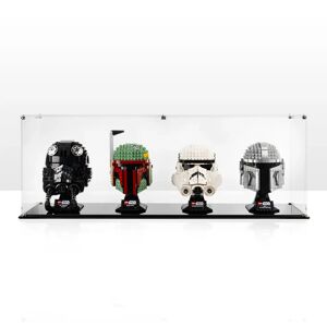 Wicked Brick Display case for four LEGO® Helmets - Clear background