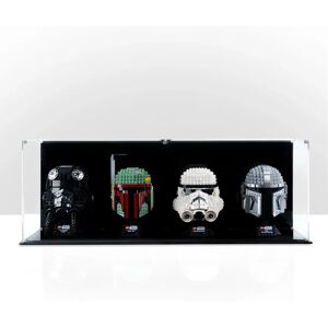 Wicked Brick Display case for four LEGO® Helmets - Black background