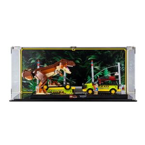Wicked Brick Display Case for LEGO® T. rex Breakout (76956) - Display case with background design