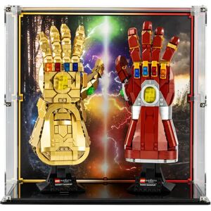 Wicked Brick Display Case for LEGO® Infinity Gauntlet and Nano Gauntlet (76191 & 76223) - Display case with background design