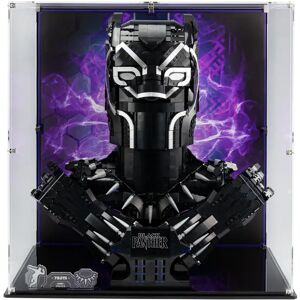 Wicked Brick Display Case for LEGO® Marvel Black Panther Bust (76215) - Display case with background design