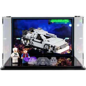 Wicked Brick Display case for LEGO® Ideas: The DeLorean (21103) - Display case with Part II background