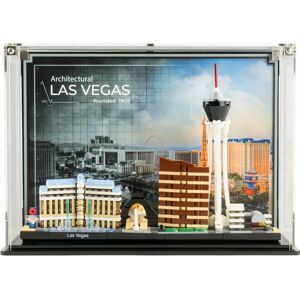 Wicked Brick Display Case for LEGO® Architecture: Las Vegas Skyline (21047) - Display Case with Custom Background Design