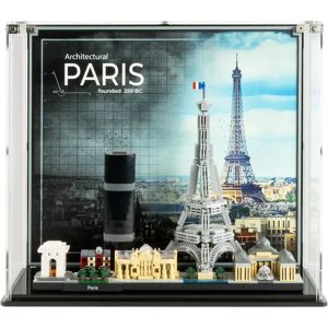 Wicked Brick Display Case for LEGO® Architecture: Paris Skyline (21044) - Display Case with Custom Background Design