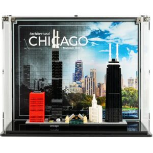 Wicked Brick Display Case for LEGO® Architecture: Chicago Skyline (21033) - Display Case with Custom Background Design