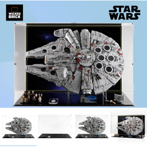 Wicked Brick Display Case for LEGO® Star Wars™ UCS Millennium Falcon (75192 & 10179) - Display case for 10179 / Background 1 (Galaxy) with display stand