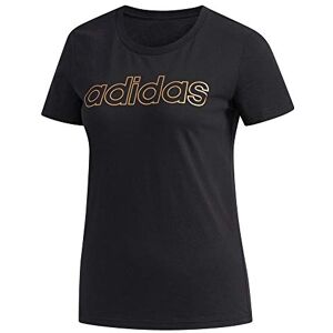 adidas W E Branded T T-Shirt - Black/Copper Met., 2X-Small