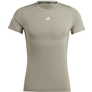 adidas Men's Techfit Short Sleeve T-Shirt, Silver Pebble, M