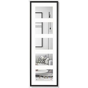 walther Design Picture Frame Black 5X 10x15 cm Gallery with PassepArtout, Galeria Plastic Frame KB515H