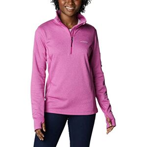 Columbia Women's W Park View Grid Fleece Half Zip Fleece Pull Over, Wild Fuchsia Heather, Size M