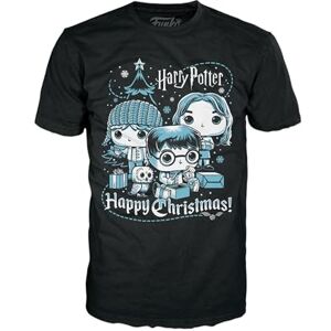 Funko Boxed Tee: Harry Potter Holiday - Ron, Hermione, Harry - Small - (S) - T-Shirt - Clothes - Gift Idea - Short Sleeve Top for Adults Unisex Men and Women - Official Merchandise Fans Multicolour