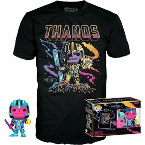 Funko Pop! & Tee: Marvel - Thanos - (BKLT) - Extra Large - (XL) - Marvel Comics - T-Shirt - Clothes With Collectable Vinyl Figure - Gift Idea - Toys and Short Sleeve Top for Adults Unisex Men