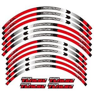 RNBFJX Motorcycle Wheel Stickers 12 Pcs Motorcycle Wheel Sticker Stripe Reflective Rim Accessories Decals Decoration for SUP-ER TE-NE-RE (Size : Red)