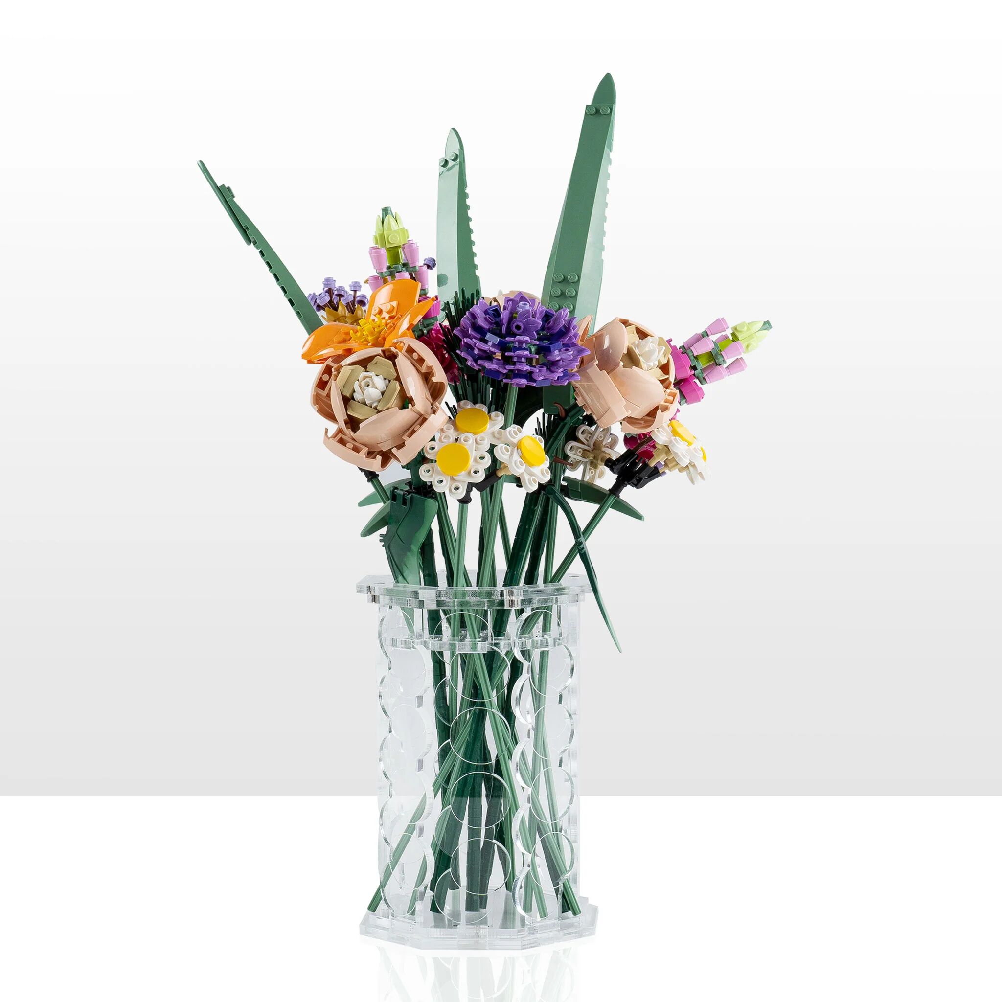 Wicked Brick Large Display Vase for LEGO® Flowers - Clear - 5 - Circle Detail design