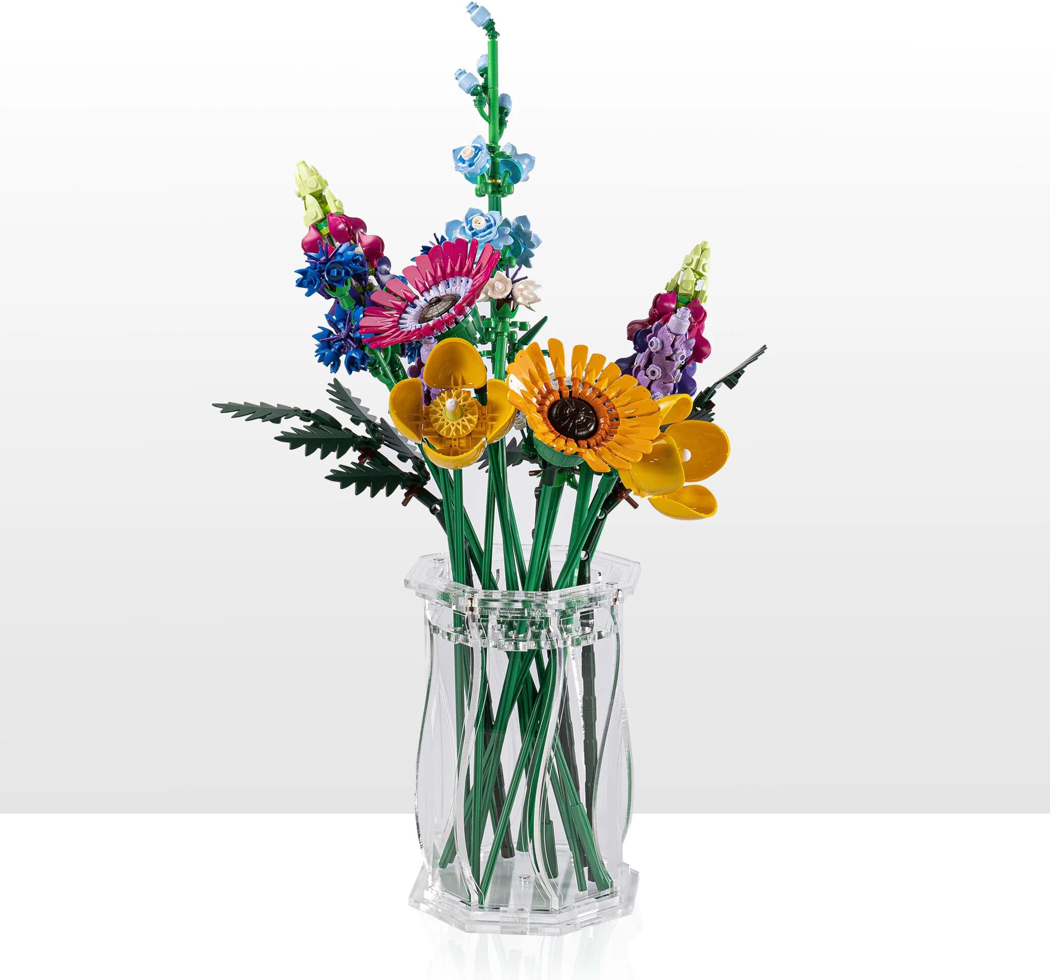 Wicked Brick Large Display Vase for LEGO® Flowers - Clear - 3 - Wavy design