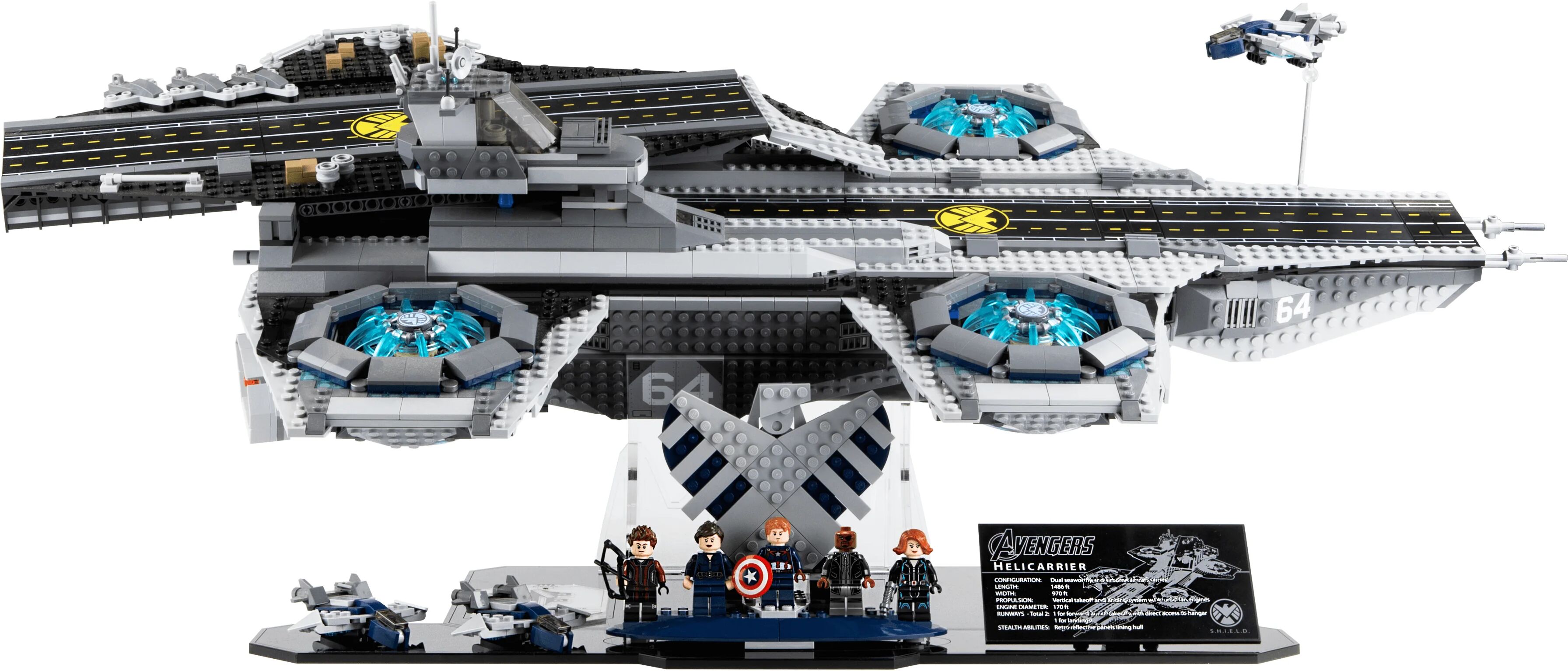 Wicked Brick Display stand for LEGO® Marvel: The Shield Helicarrier (76042) - Angled display stand & add on