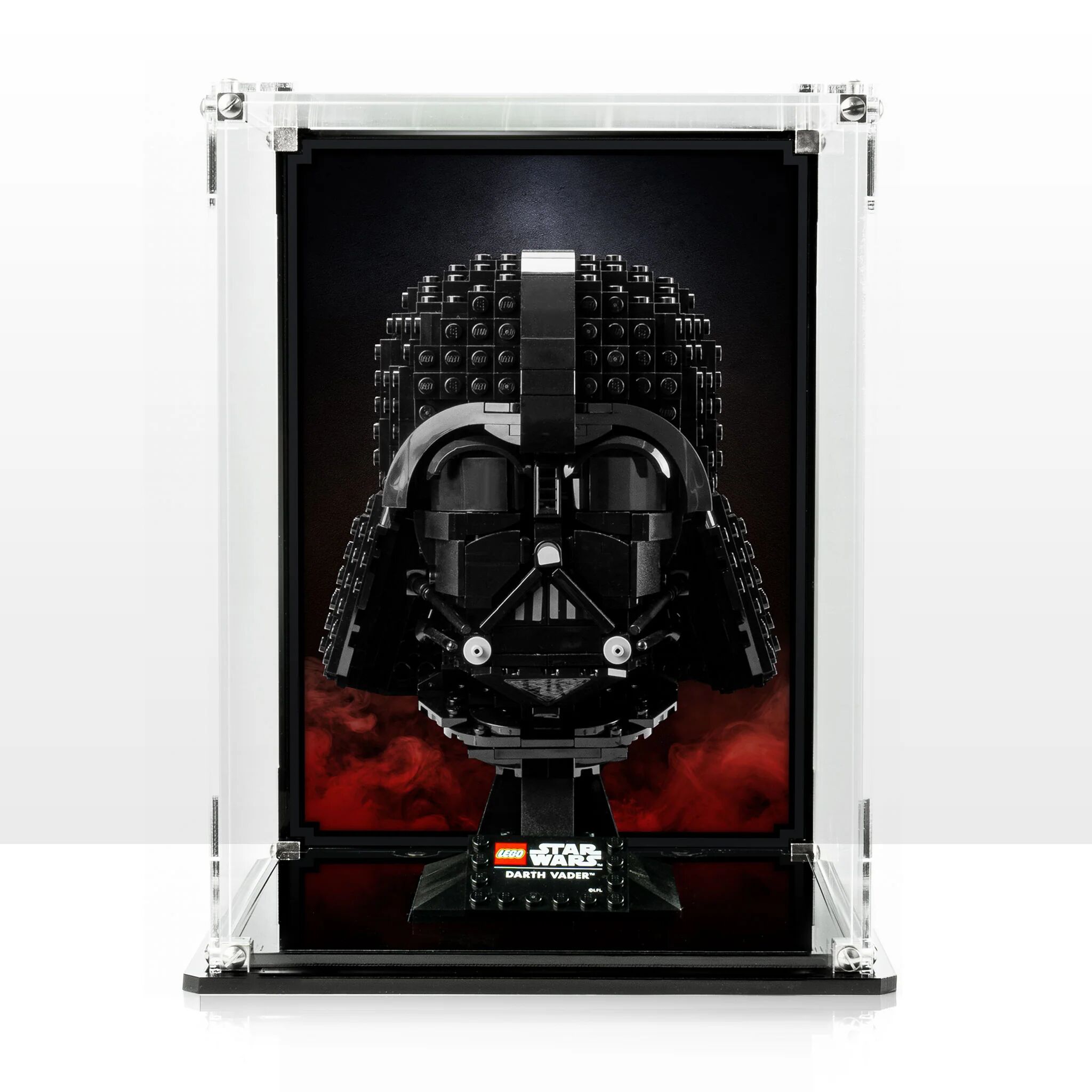 Wicked Brick Display Case for LEGO® Star Wars™ Darth Vader Helmet (75304) - Display Case with Red Background
