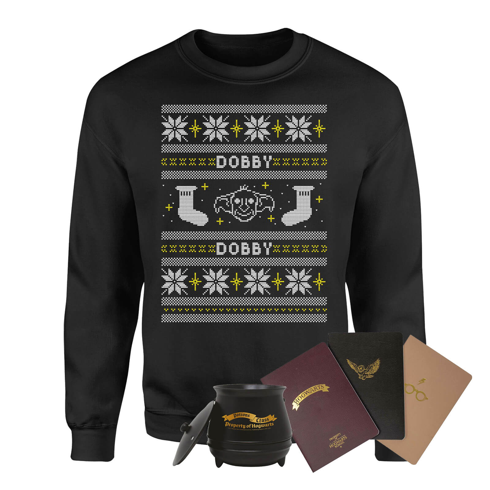 Harry Potter Officially Licensed MEGA Christmas Gift Set - Includes Christmas Sweatshirt plus 3 gifts - XL