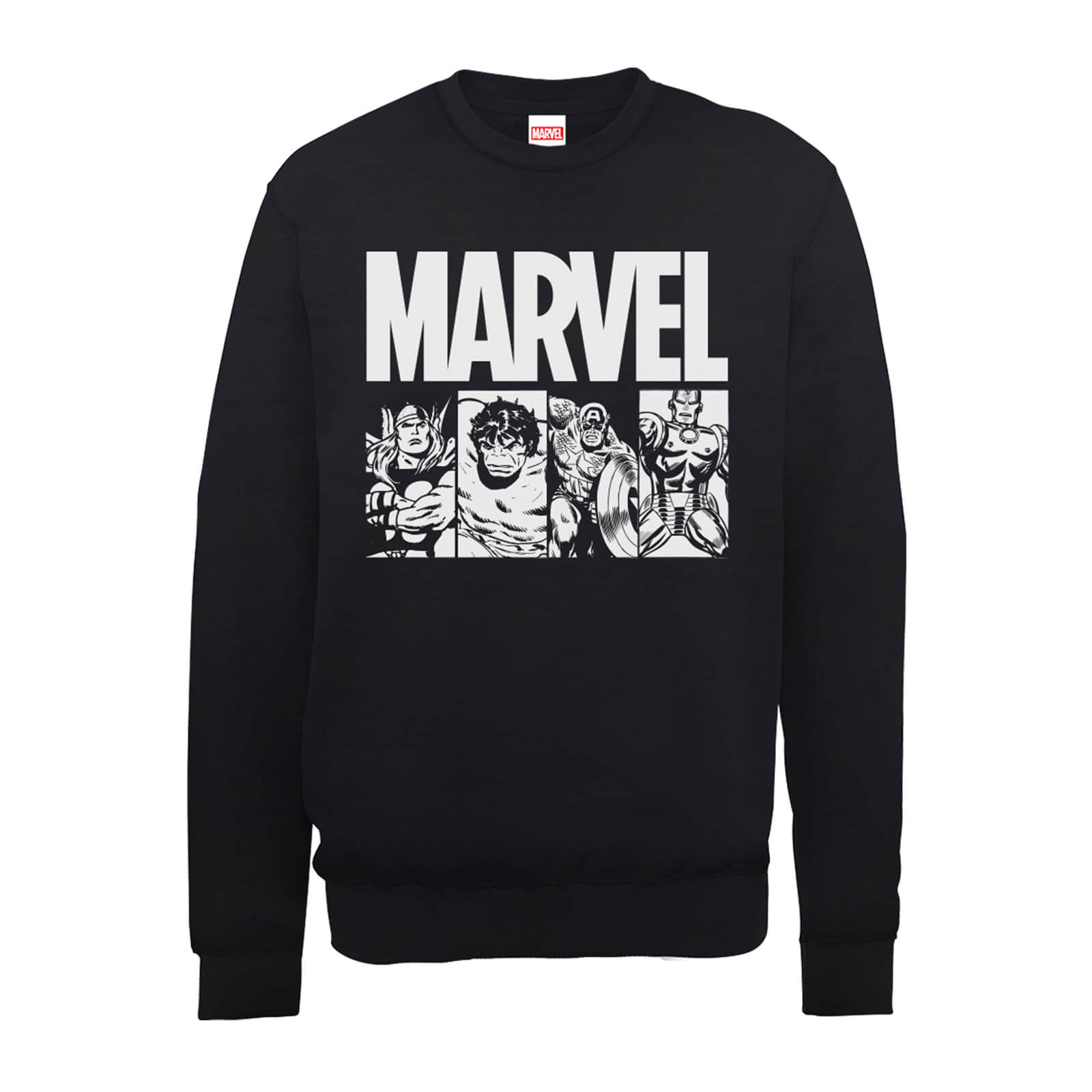 Marvel Comics Action Tiles Men's Black Sweatshirt - M - Black