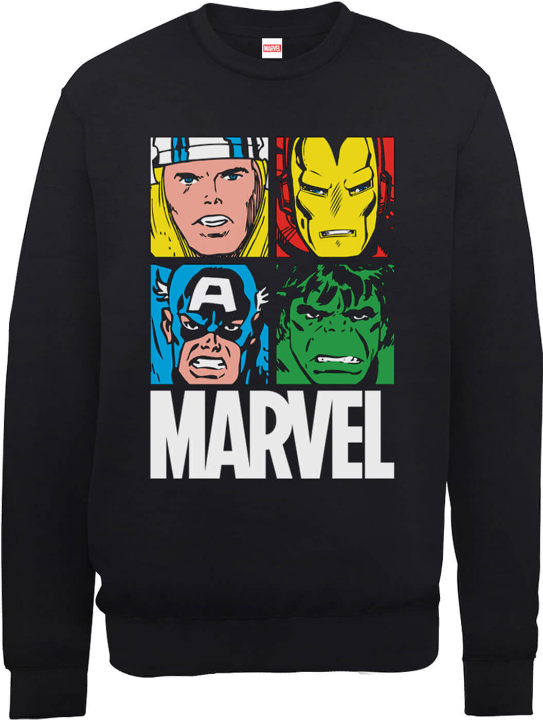 Marvel Multi Colour Main Tile Men's Black Sweatshirt - L - Black